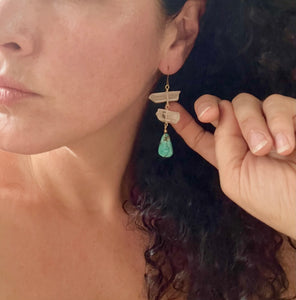 Turquoise and Quartz Earrings