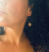 Tiger’s Eye and Circle Earrings