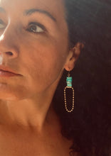 Turquoise and Ball Chain Dangle Earrings