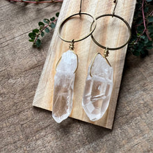 Full Moon Quartz Crystal Earrings