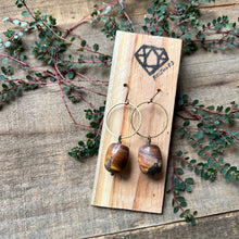 Tiger’s Eye and Circle Earrings