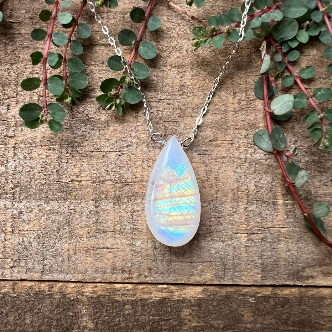 Moonstone Droplet Necklace