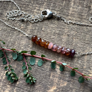 Autumn Rainbow Tourmaline Bar Necklace