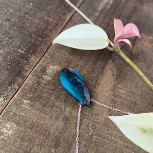 Chrysocolla on Sterling Necklace
