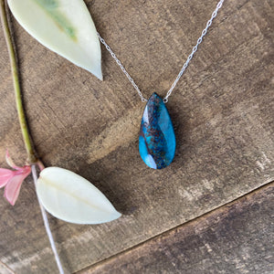Chrysocolla on Sterling Necklace