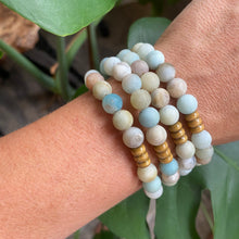 Amazonite and Wood Bracelet