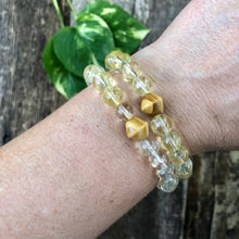 Honey Citrine and Wood Bracelet