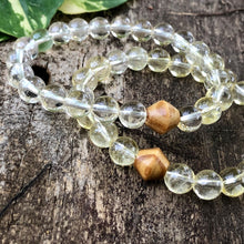 Honey Citrine and Wood Bracelet